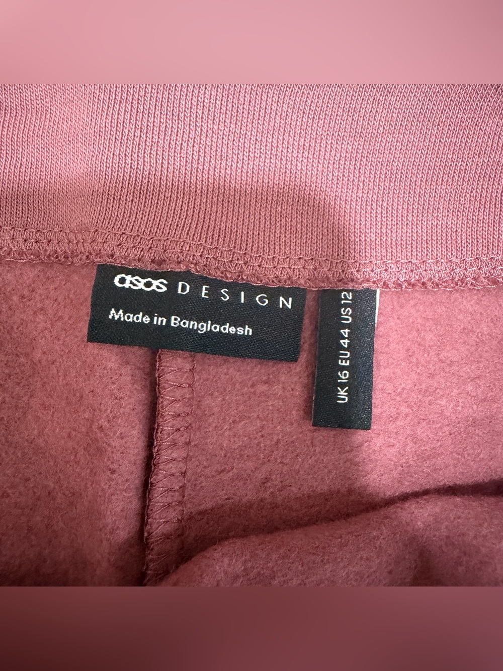 ASOS DESIGN Cotton Slash Neck One Shoulder Mini Dress in Deep Rose Size 12 - Picture 6 of 7